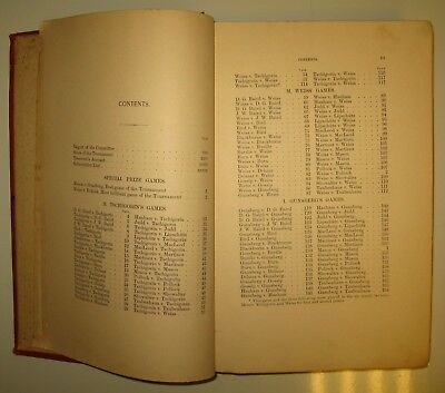 10767.Antique American Chess Book: William Steinitz.Sixth American Chess Congress 1889