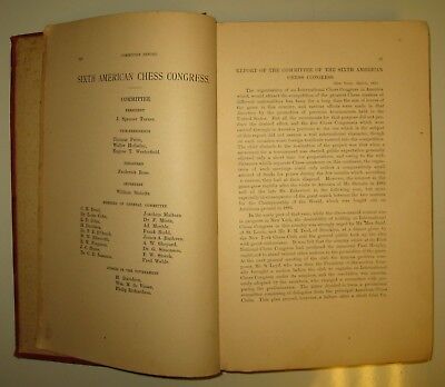 10767.Antique American Chess Book: William Steinitz.Sixth American Chess Congress 1889