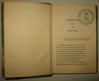 10807.Antique Franch Book: Alphonse de Lamartine. Jocelyn. 1836