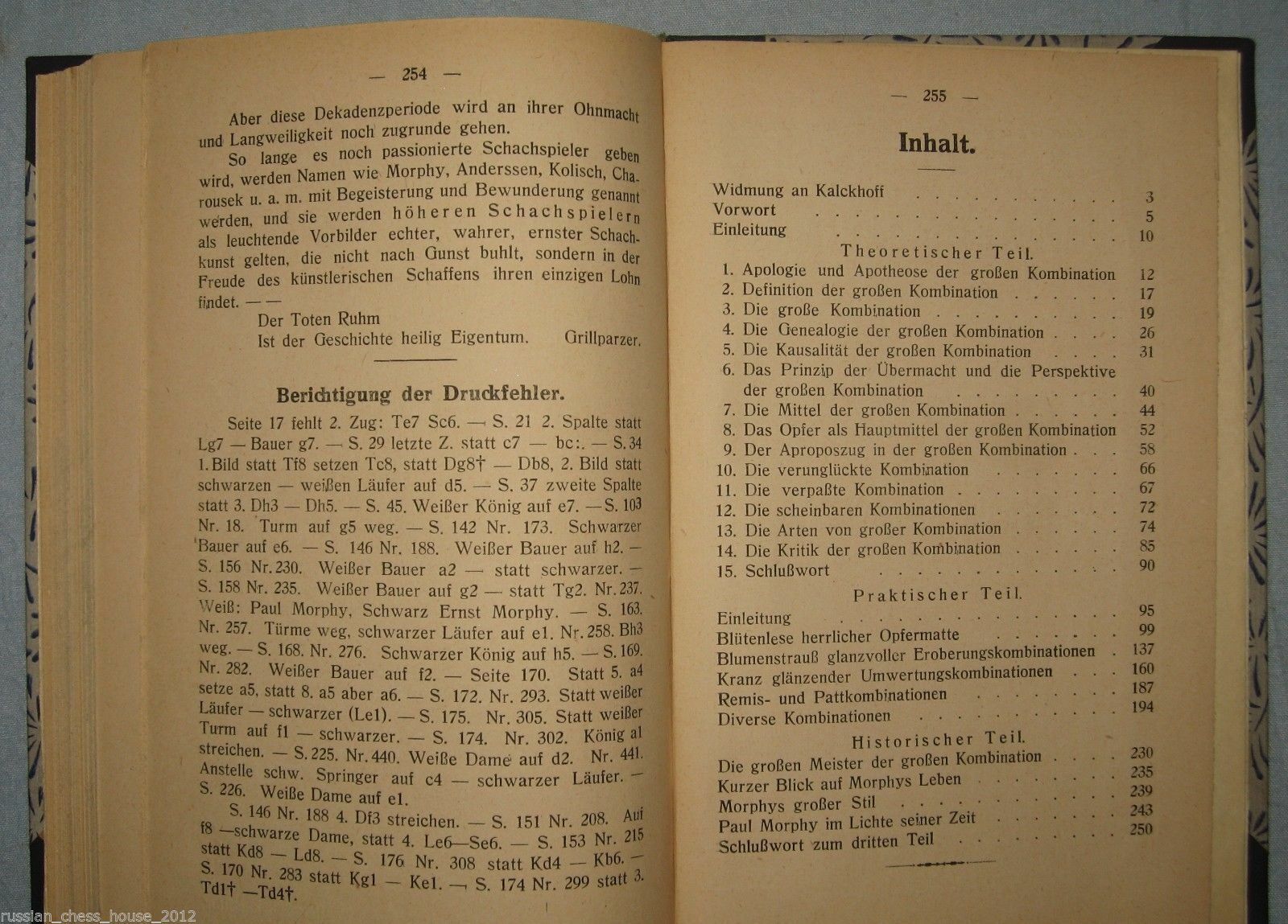 10816.Antique German Chess Book: Gutmayer F.Die Geheimnisse der Kombinationskunst.1922