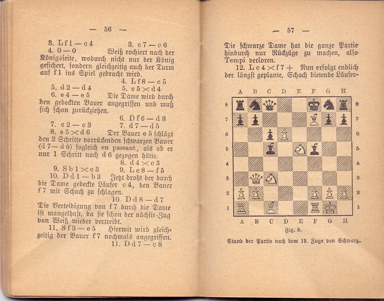 10823.Antique German Chess Book: Schachspiel. Miniatur bibliothek 160-161