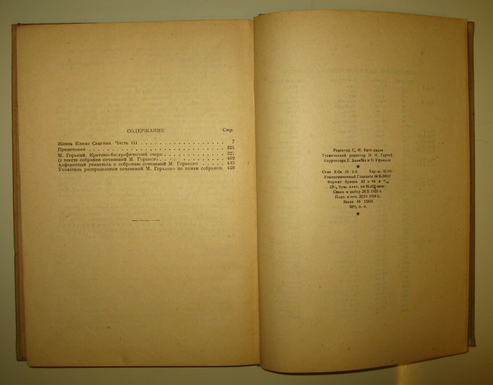 10839.Antique Russian Book: Gorky. Collected works complete set in 25 volumes.1933-34