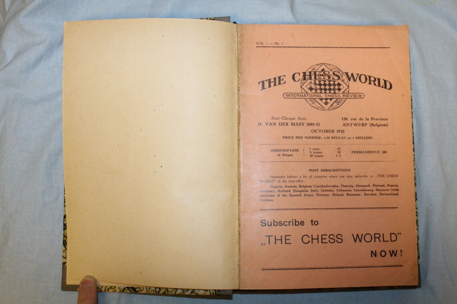 11342.International Chess Review The Chess World Belgium Magazine all issues 1932-33