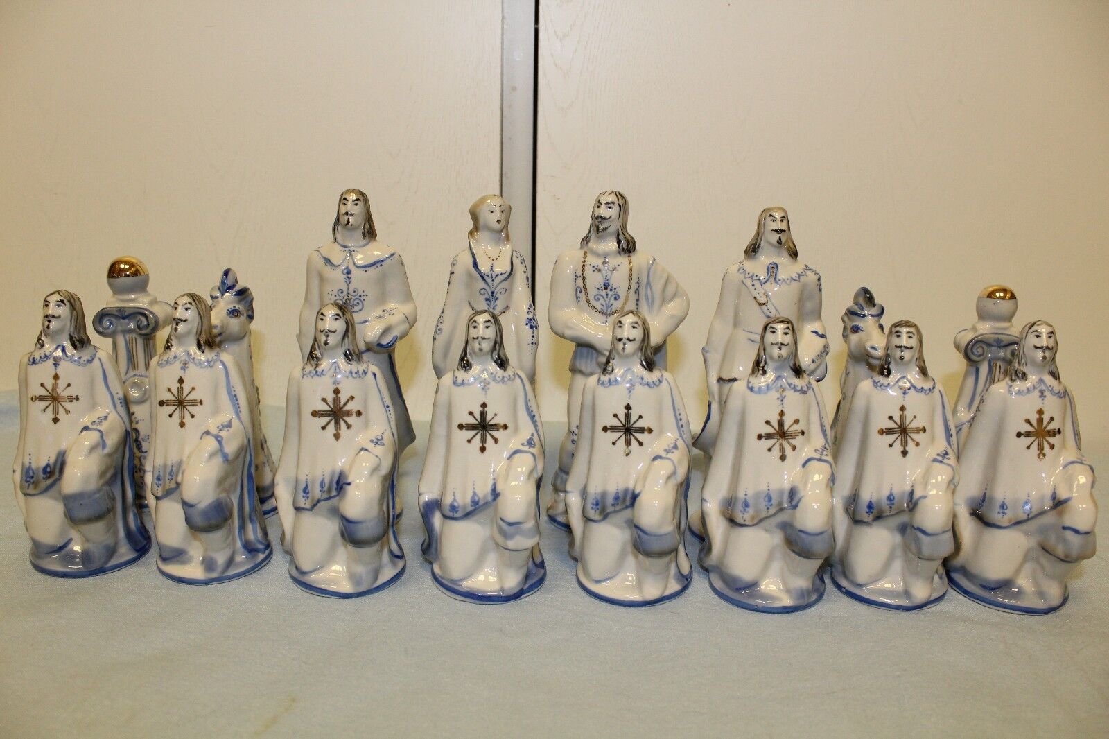 11421.Rare Porcelain Chess Pieces. Collectibles by Gorodnitsa porcelain factory.Ucrane