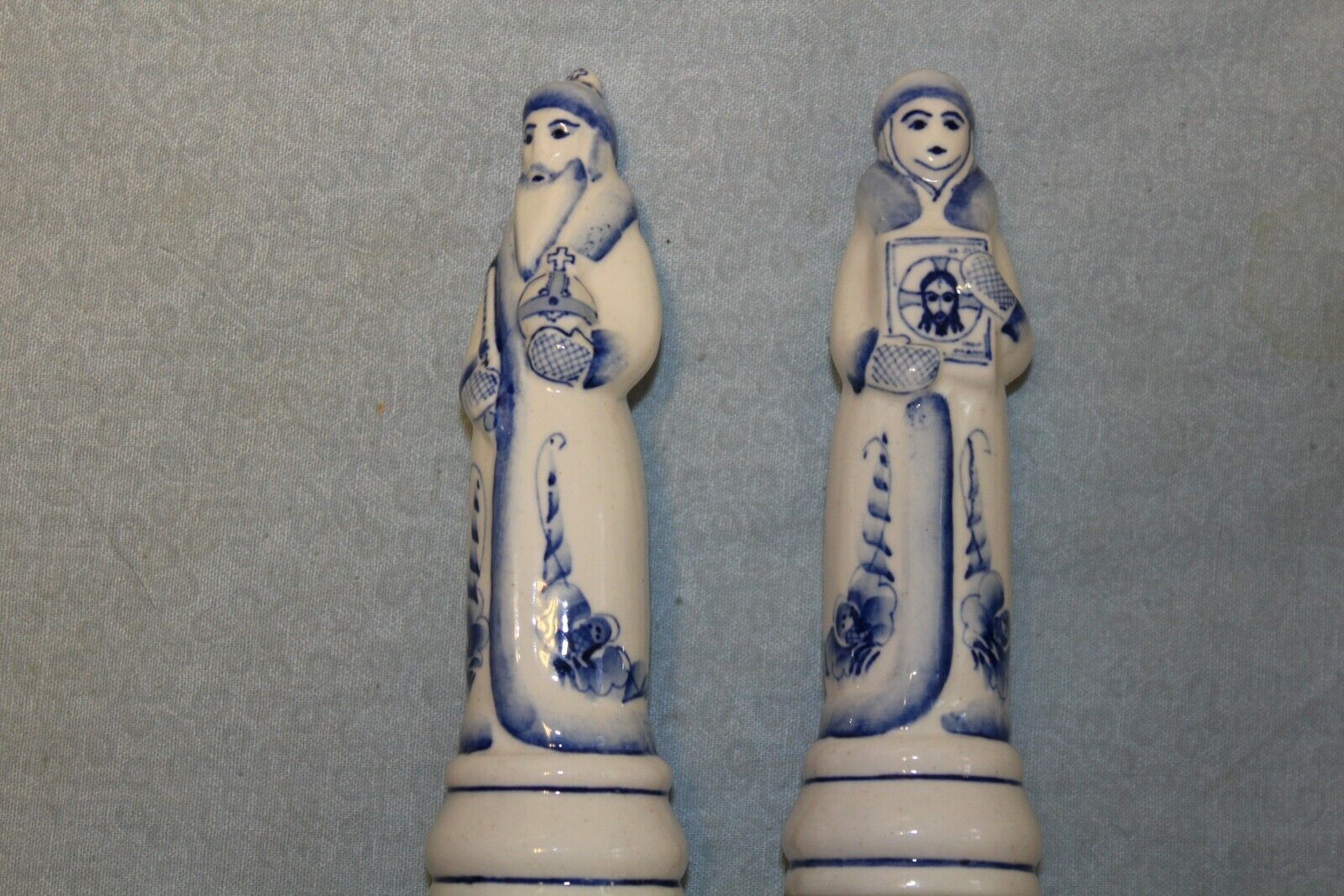 11907.Unique exemplar! Russian Porcelain Chess Set. Gzhel